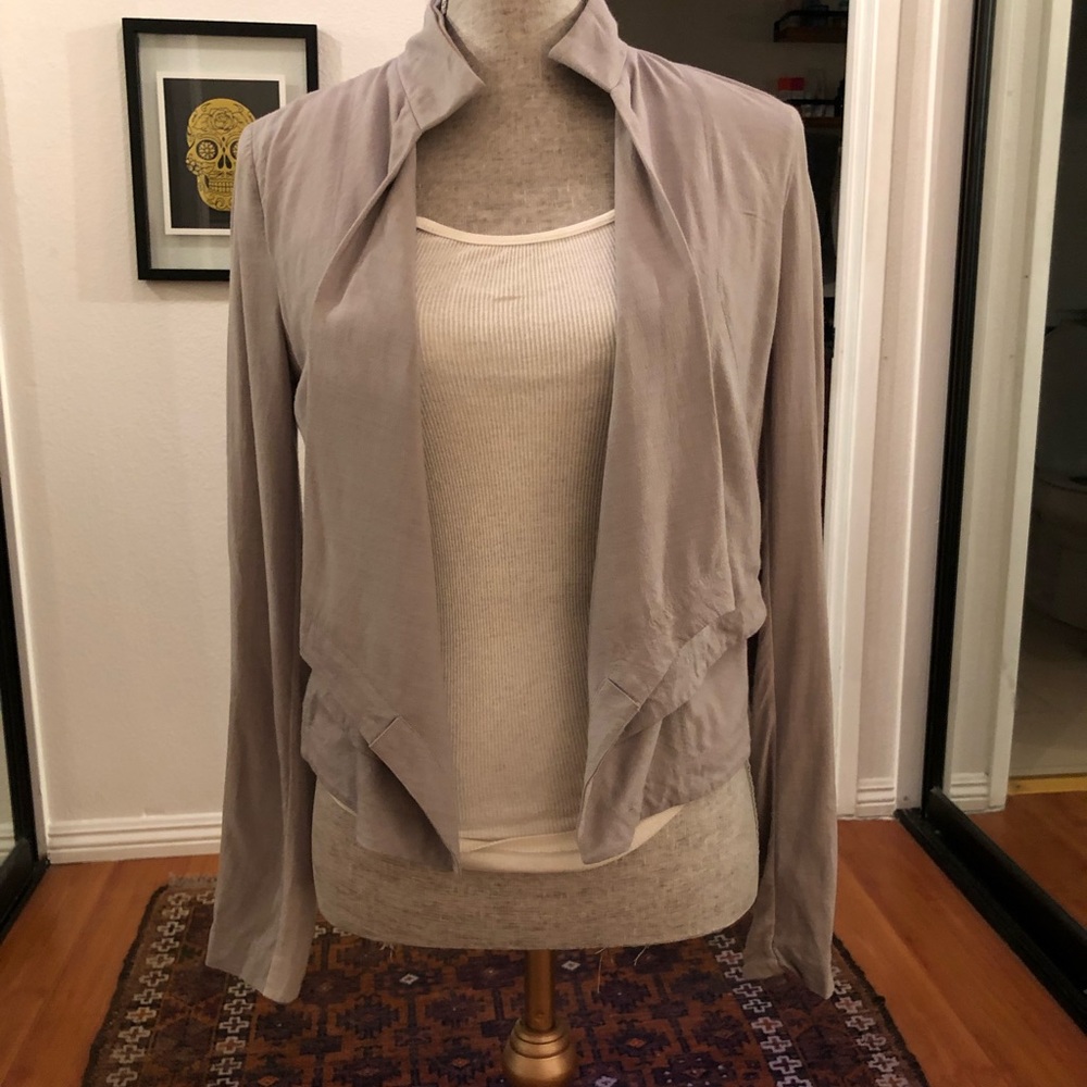 Grey Halston cardigan/blazer. Size small.